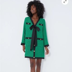 Tuckernuck Green Bow Tweed Dress